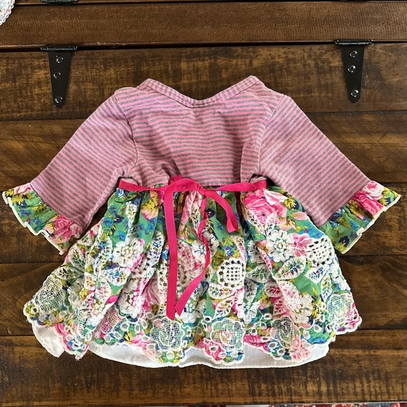 Bonnie Baby Pink Stripe and Floral Dress - Picture 2 of 7